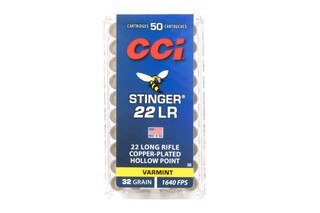 CCI 22LR 32gr Copper Plated Hollow Point Stinger Ammo - Box of 50